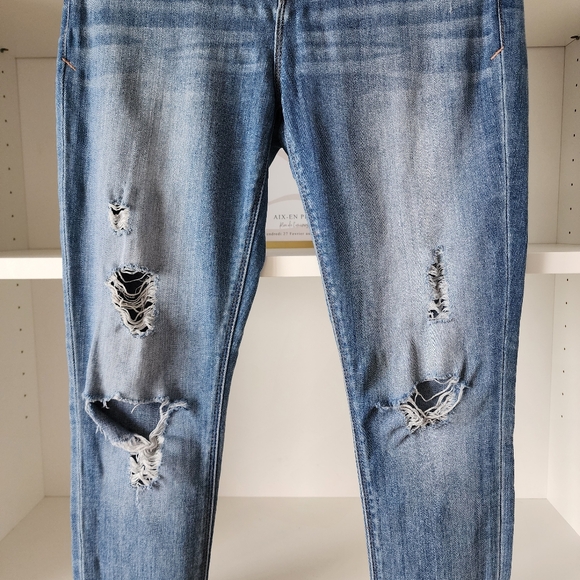 Express Distressed Blue Midrise Cropped Jeggings Size S - Picture 6 of 8